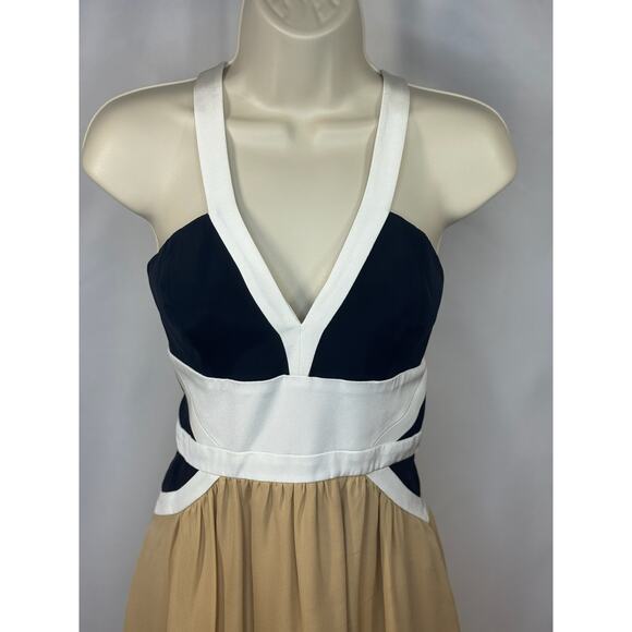 Jay Godfrey Colorblock Halter Dress - Size 4 - Picture 3 of 13